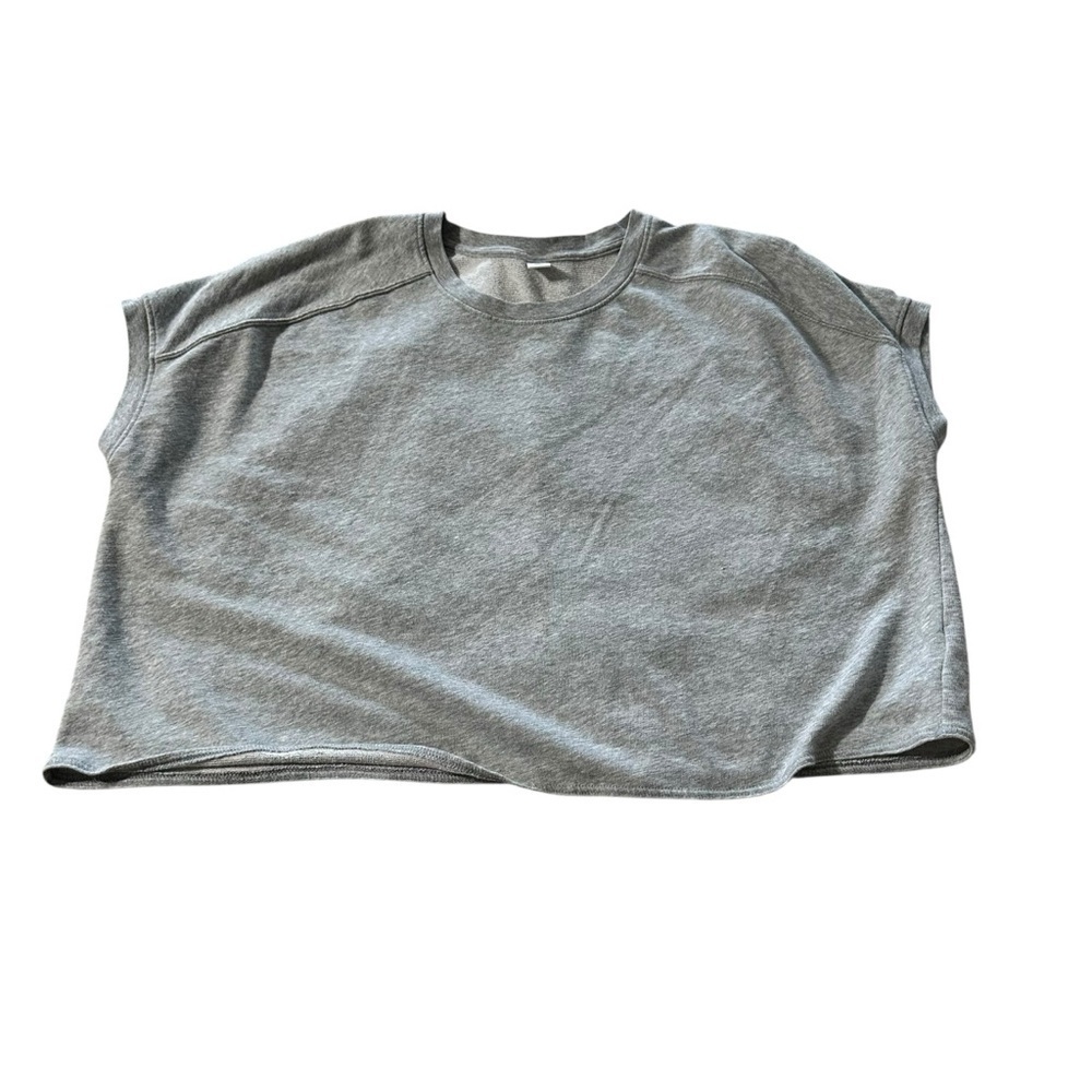 Old Navy Heather Gray Cropped Oversized Knit Top